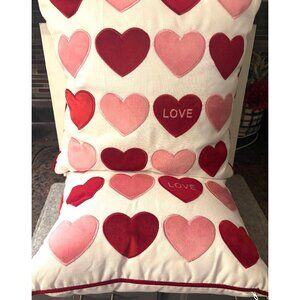 2 Beautiful Heart Design 16 x 16" Pillows by Celerie Kemble Designs # 3305